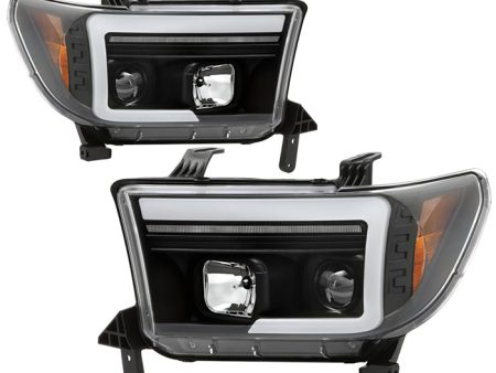 Spyder Projector Headlights Toyota Tundra (07-09) [Platinum Series - Sequential LED Turn Signal] Black Housing Online Hot Sale