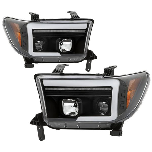 Spyder Projector Headlights Toyota Tundra (07-09) [Platinum Series - Sequential LED Turn Signal] Black Housing Online Hot Sale