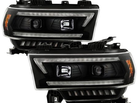 Spyder Projector Headlights Dodge Ram 2500 3500 (19-22) Halogen Model [Signature Series - Sequential LED Turn Signal] Black Housing Sale