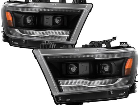 Spyder LED Projectile Headlights Dodge Ram (19-20) Halogen Model [Apex  Series - Sequential LED Turn Signal] Black or Chrome Online Sale