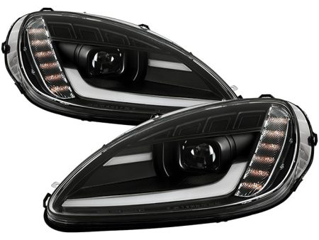 Spyder LED Projectile Headlights Corvette C6 (05-13) [Apex  Series - Sequential LED Turn Signal] Black or Chrome Sale