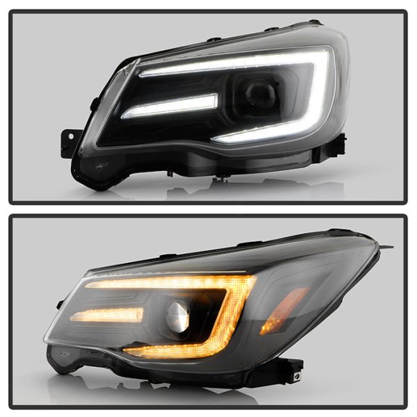 Spyder Projector Headlights Subaru Forester (14-16) [Signature Series - LED Sequential Turn Signal Lights] Xenon HID or Halogen Model For Sale