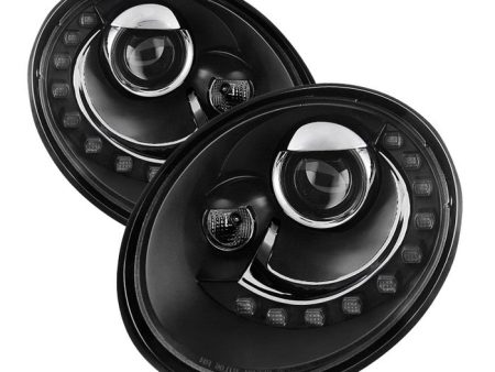 Spyder Projector Headlights VW Beetle (06-10) [Signature Series - DRL LED] Black Housing For Cheap