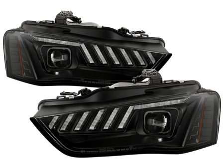 Spyder LED Projectile Headlights Audi A4   S4 (13-16) [Apex  Series - Sequential LED Turn Signal] HID or Halogen Model Online